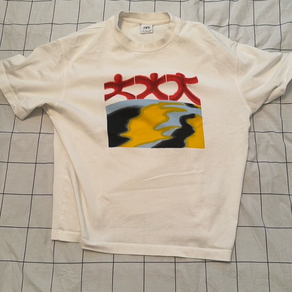 Zara white Tee. Short